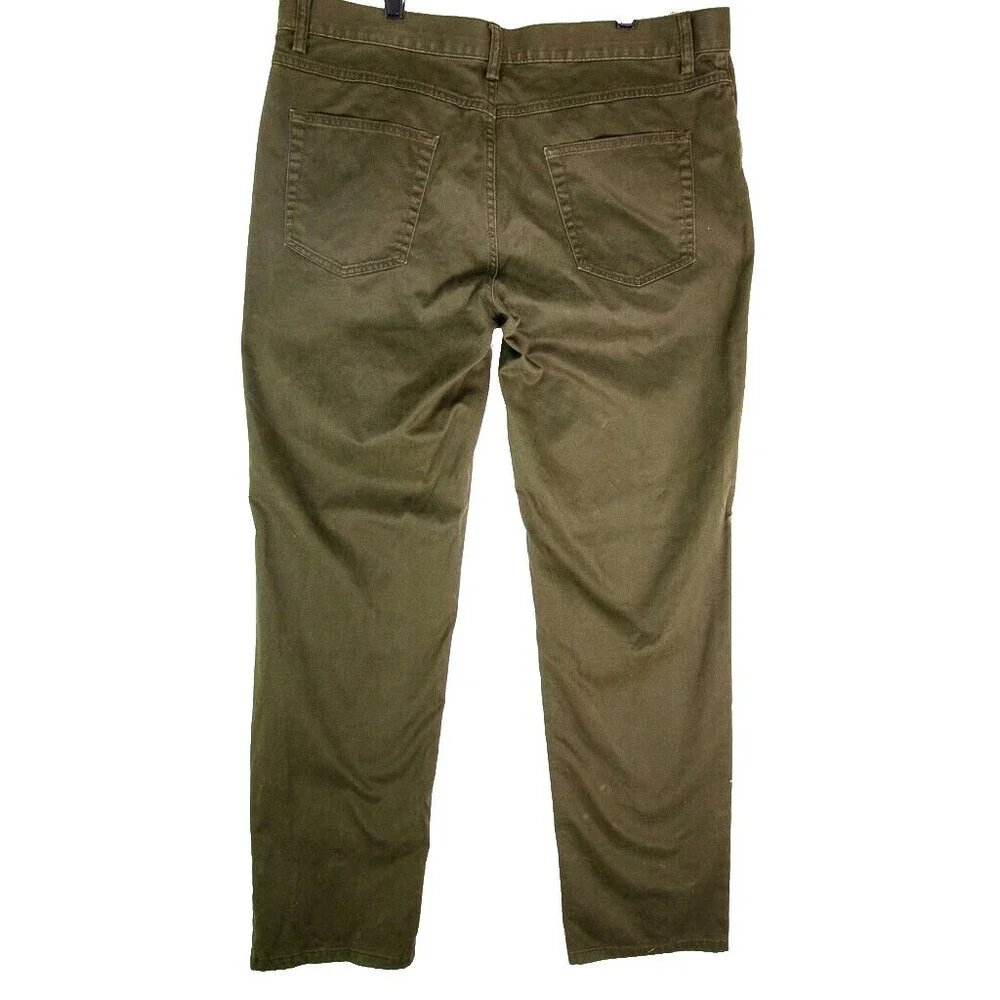 Brooks Brothers Casual Chino Pants Flat Front Pockets Men's Size 36 x 32 Green
